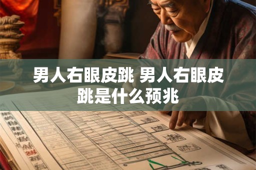 男人右眼皮跳 男人右眼皮跳是什么预兆