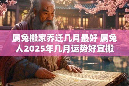 属兔搬家乔迁几月最好 属兔人2025年几月运势好宜搬家
