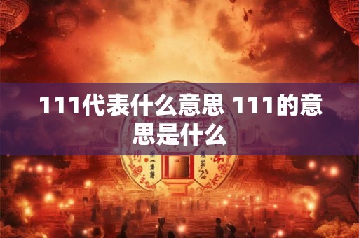 111代表什么意思 111的意思是什么