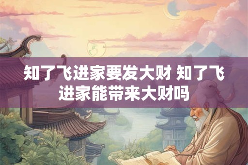 知了飞进家要发大财 知了飞进家能带来大财吗