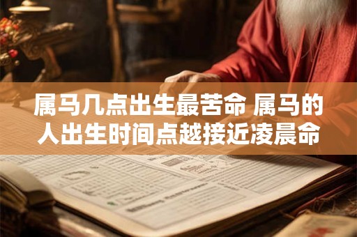 属马几点出生最苦命 属马的人出生时间点越接近凌晨命运是否更加困苦