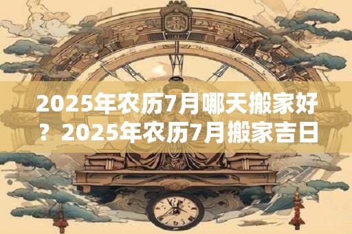 2025年农历7月哪天搬家好？2025年农历7月搬家吉日一览表