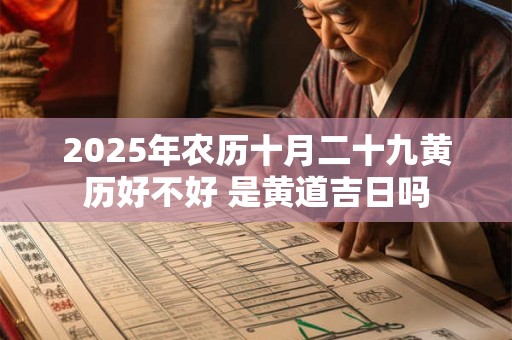 2025年农历十月二十九黄历好不好 是黄道吉日吗