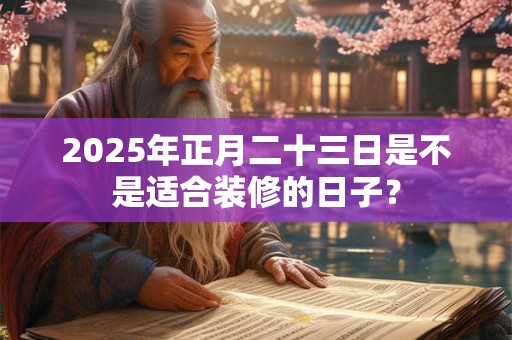 2026年正月二十三日是不是适合装修的日子？