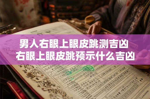 男人右眼上眼皮跳测吉凶 右眼上眼皮跳预示什么吉凶