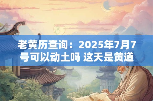 老黄历查询：2025年7月7号可以动土吗 这天是黄道吉日吗