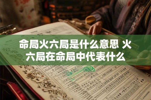 命局火六局是什么意思 火六局在命局中代表什么