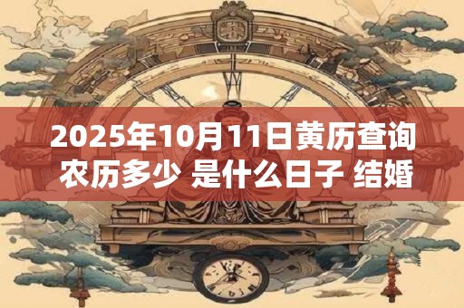 2025年10月11日黄历查询 农历多少 是什么日子 结婚吉时