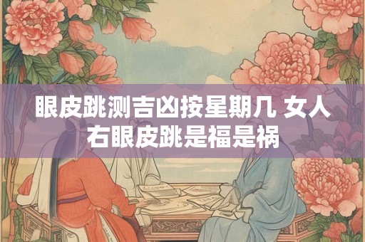 眼皮跳测吉凶按星期几 女人右眼皮跳是福是祸