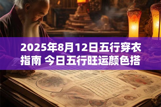 2025年8月12日五行穿衣指南 今日五行旺运颜色搭配