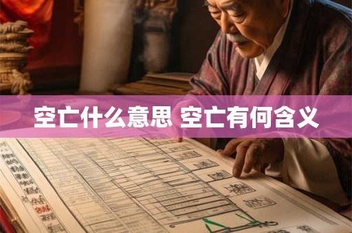空亡什么意思 空亡有何含义
