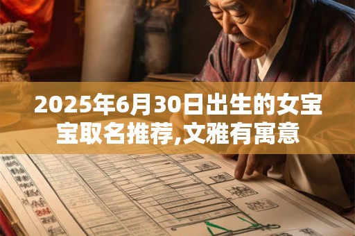 2025年6月30日出生的女宝宝取名推荐,文雅有寓意