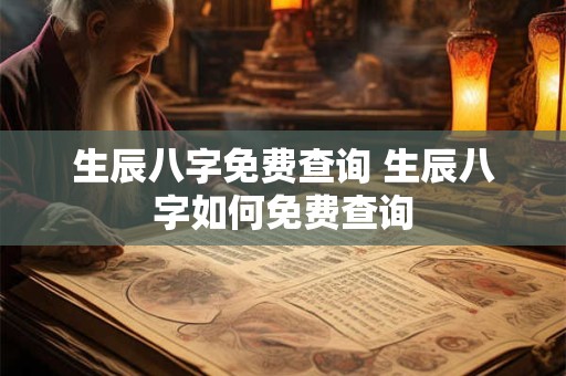 生辰八字免费查询 生辰八字如何免费查询