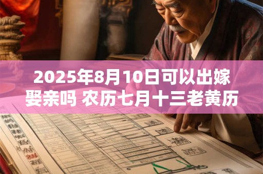 2025年8月10日可以出嫁娶亲吗 农历七月十三老黄历查询