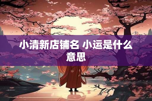 小清新店铺名 小运是什么意思