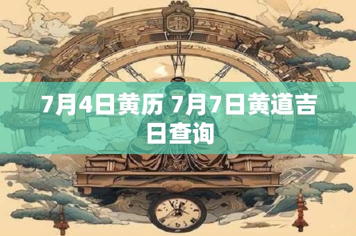 7月4日黄历 7月7日黄道吉日查询 7月4日黄历 7月7日黄道吉日查询