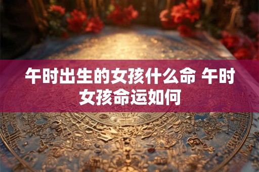 午时出生的女孩什么命 午时女孩命运如何
