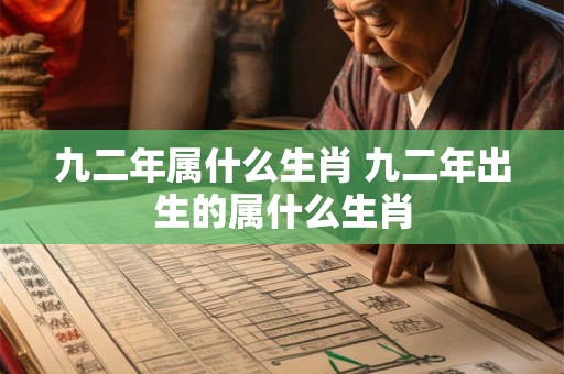九二年属什么生肖 九二年出生的属什么生肖