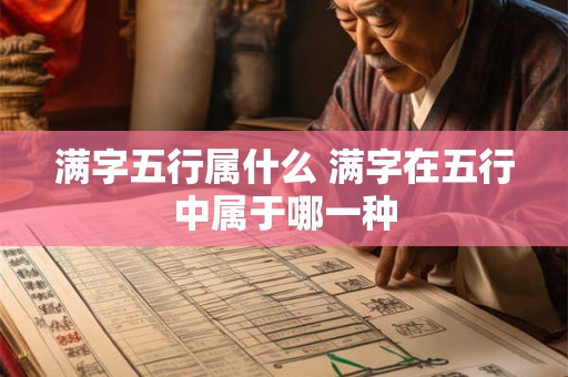满字五行属什么 满字在五行中属于哪一种