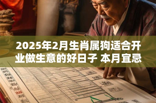2025年2月生肖属狗适合开业做生意的好日子 本月宜忌