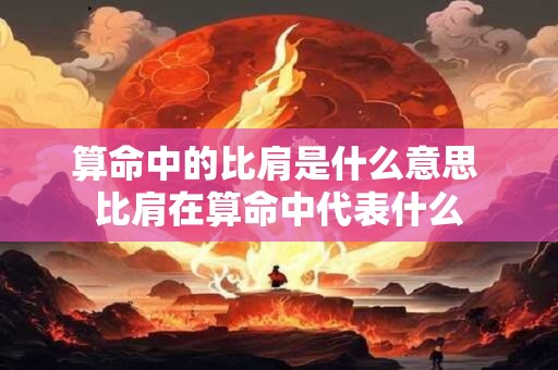 算命中的比肩是什么意思 比肩在算命中代表什么