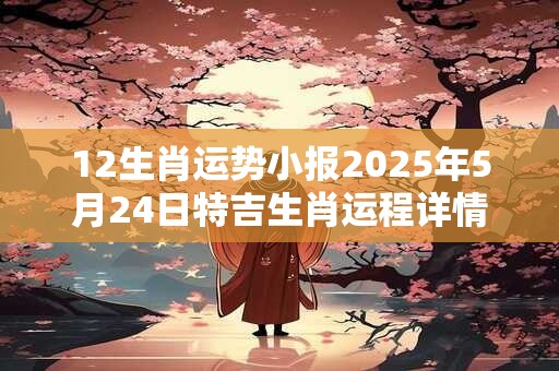 12生肖运势小报2025年5月24日特吉生肖运程详情