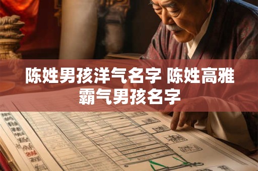 陈姓男孩洋气名字 陈姓高雅霸气男孩名字