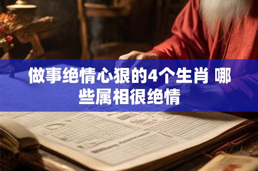 做事绝情心狠的4个生肖 哪些属相很绝情