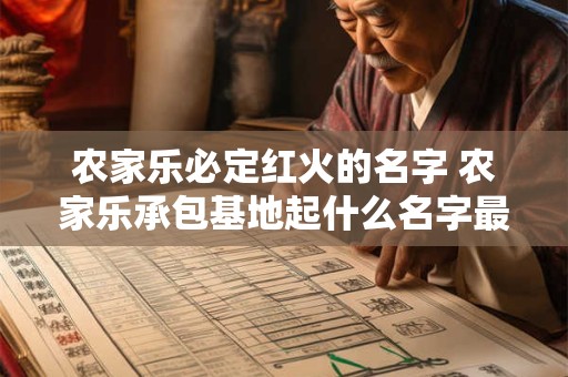 农家乐必定红火的名字 农家乐承包基地起什么名字最吸睛