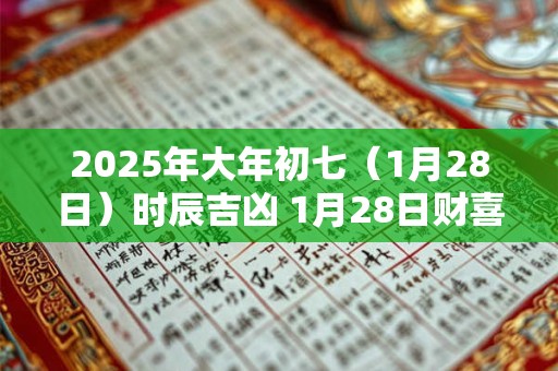 2026年大年初七（1月28日）时辰吉凶 1月28日财喜神方位