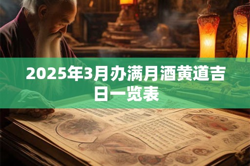 2025年3月办满月酒黄道吉日一览表 2025年3月办满月酒黄道吉日一览表