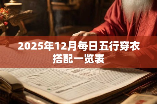 2025年12月每日五行穿衣搭配一览表
