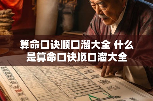 算命口诀顺口溜大全 什么是算命口诀顺口溜大全