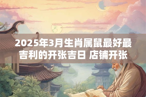 2025年3月生肖属鼠最好最吉利的开张吉日 店铺开张吉利日子