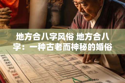 地方合八字风俗 地方合八字：一种古老而神秘的婚俗
