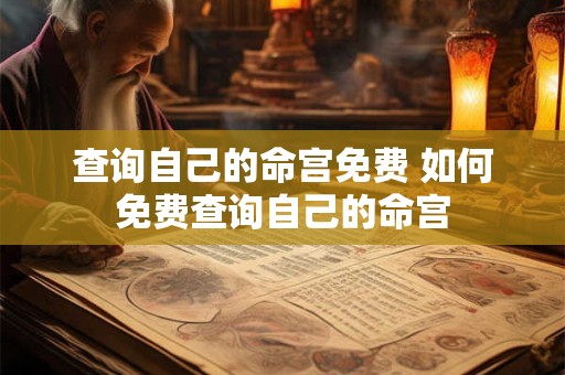 查询自己的命宫免费 如何免费查询自己的命宫