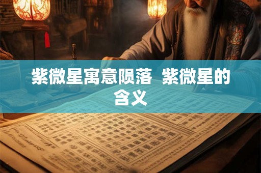 紫微星寓意陨落  紫微星的含义