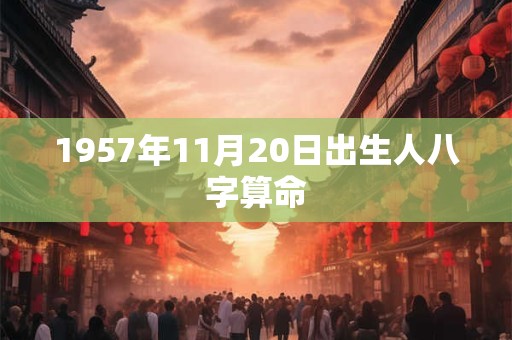 1957年11月20日出生人八字算命
