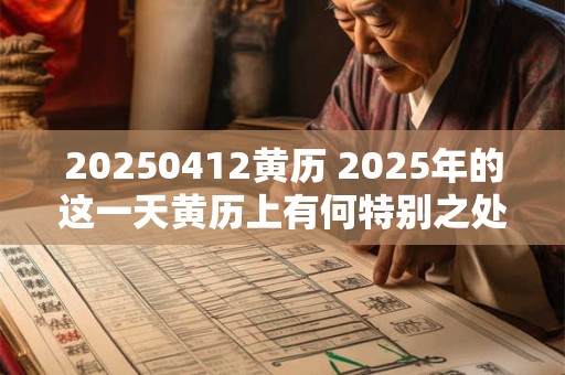 20250412黄历 2025年的这一天黄历上有何特别之处