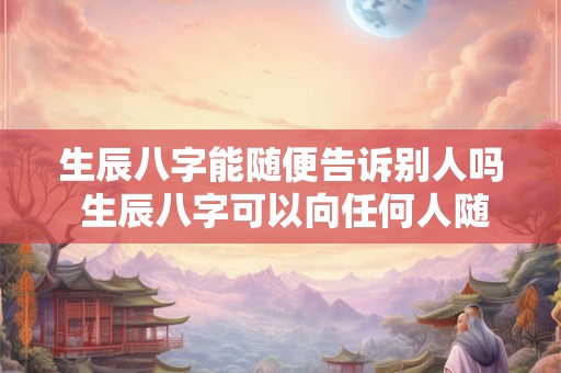 生辰八字能随便告诉别人吗 生辰八字可以向任何人随意透露吗