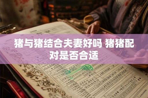猪与猪结合夫妻好吗 猪猪配对是否合适