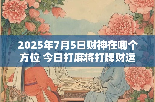 2025年7月5日财神在哪个方位 今日打麻将打牌财运方位! 2025年7月5日财神在哪个方位 今日打麻将打牌财运方位!