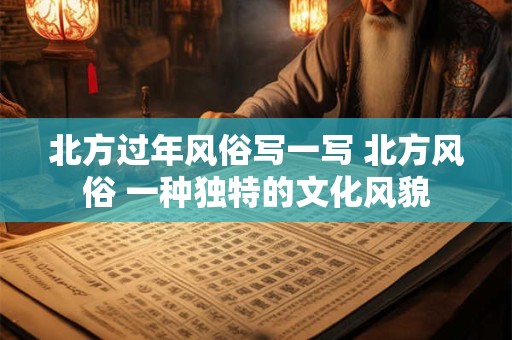 北方过年风俗写一写 北方风俗 一种独特的文化风貌
