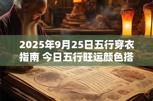 2026年9月25日五行穿衣指南 今日五行旺运颜色搭配