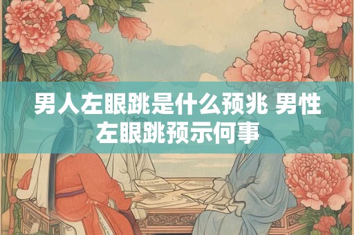 男人左眼跳是什么预兆 男性左眼跳预示何事