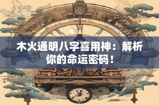 木火通明八字喜用神：解析你的命运密码！