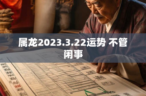 属龙2023.3.22运势 不管闲事