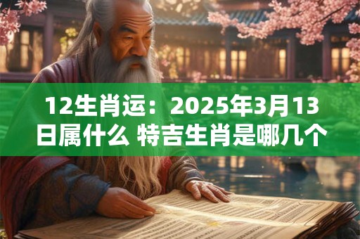 12生肖运：2025年3月13日属什么 特吉生肖是哪几个