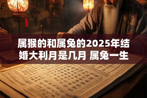 属猴的和属兔的2025年结婚大利月是几月 属兔一生婚姻好吗