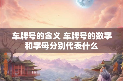 车牌号的含义 车牌号的数字和字母分别代表什么